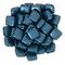 Czechmate 6mm Square Glass Czech Two Hole Tile Bead, Pearl Coat - Steel Blue